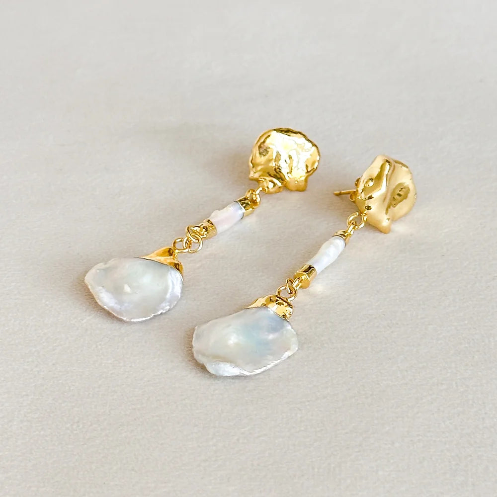 Drop Pearl Earrings Jewelry Peacocks & Pearls Gold  