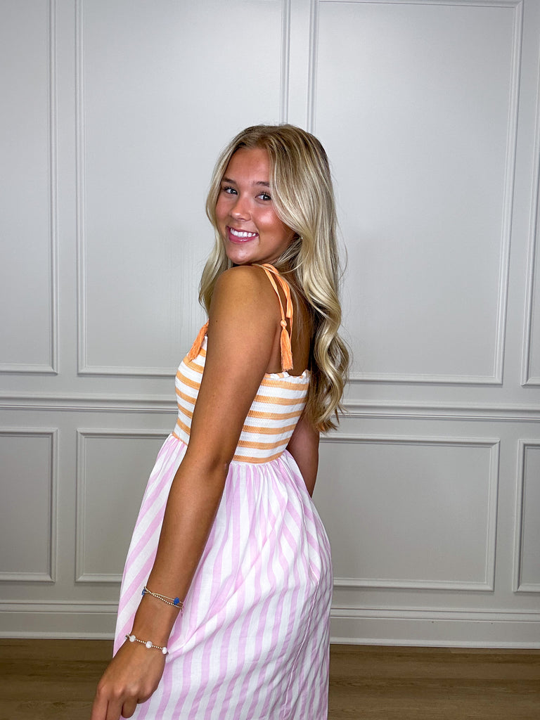 Sherbet Striped Maxi Clothing Peacocks & Pearls   