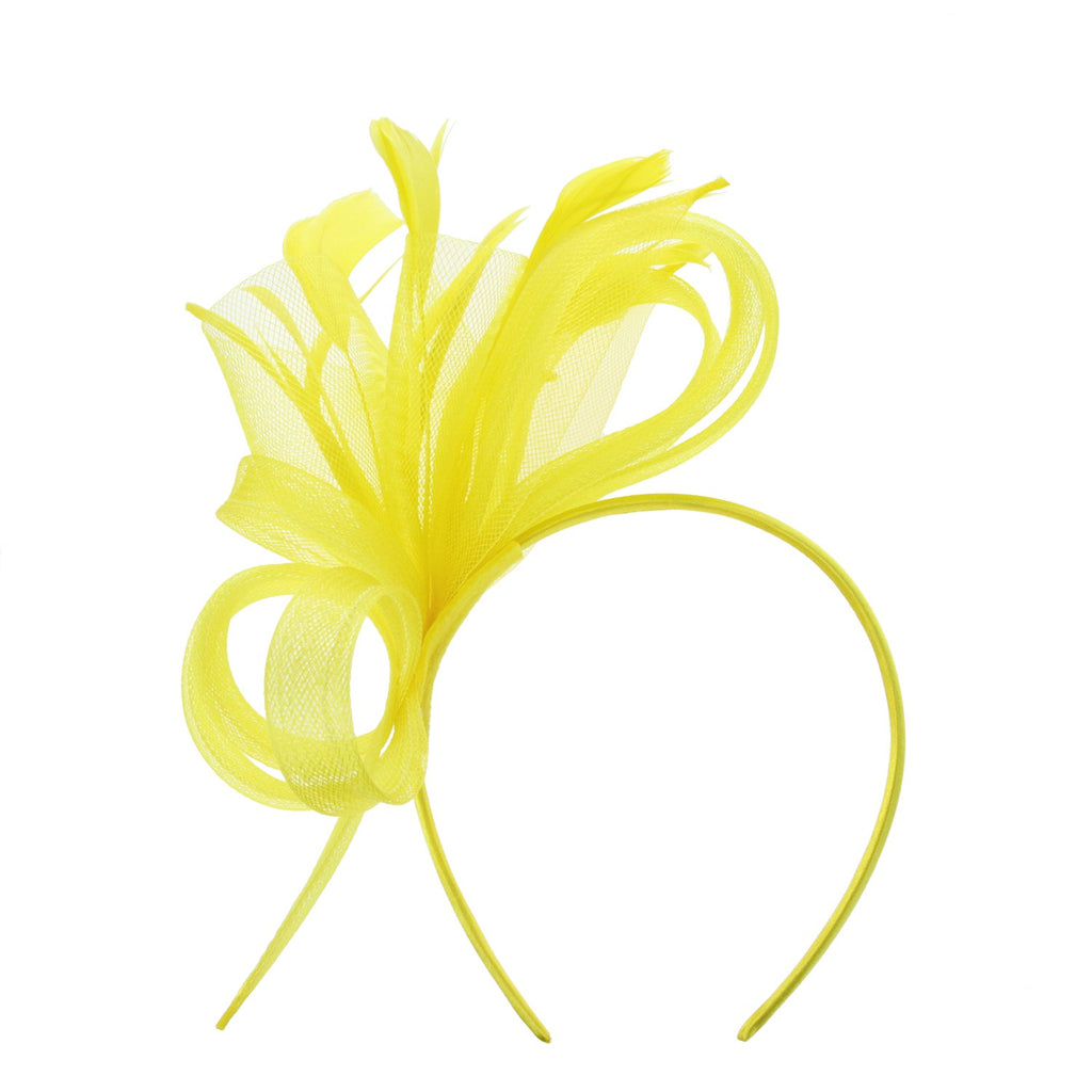 Delicate Days Fascinator Accessories Peacocks & Pearls Yellow