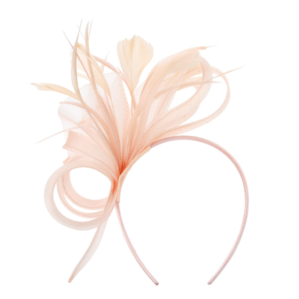 Delicate Days Fascinator Accessories Peacocks & Pearls Peach