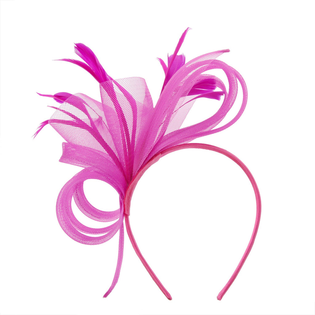 Delicate Days Fascinator Accessories Peacocks & Pearls Fuchsia