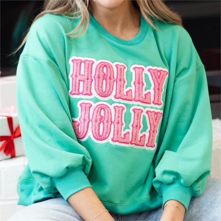 Holly Jolly Sweatshirt Clothing Peacocks & Pearls   