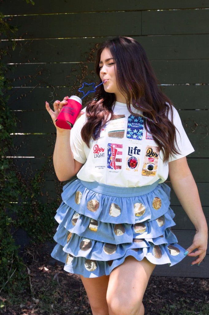 Red, White, & Beer Tee Clothing Queen of Sparkles   