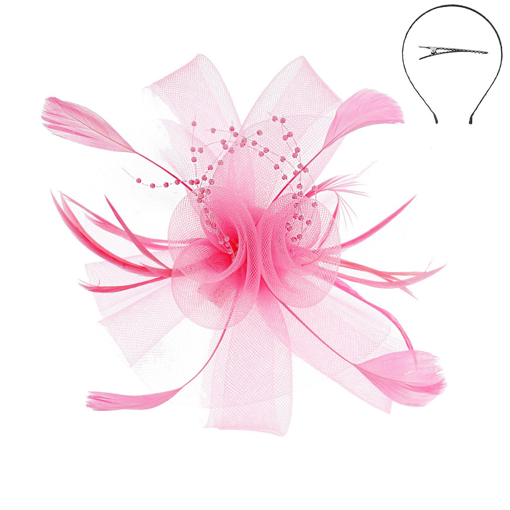 In The Spotlight Fascinator Accessories Peacocks & Pearls Light Pink