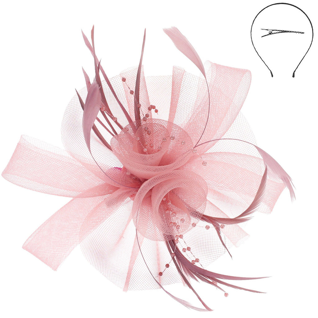 In The Spotlight Fascinator Accessories Peacocks & Pearls Mauve