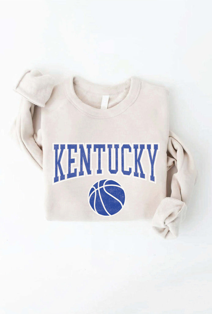 Kentucky Basketball Crewneck Clothing Peacocks & Pearls Heather Dust S 