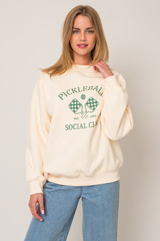 Pickleball Club Crewneck Sale Peacocks & Pearls