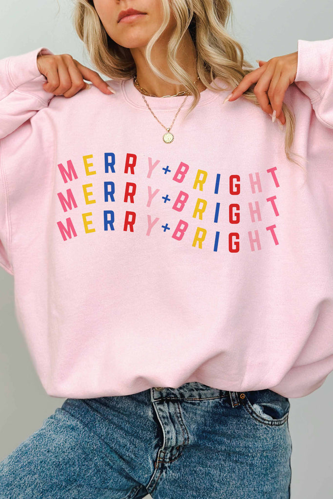 Merry & Bright Crewneck Clothing Peacocks & Pearls   