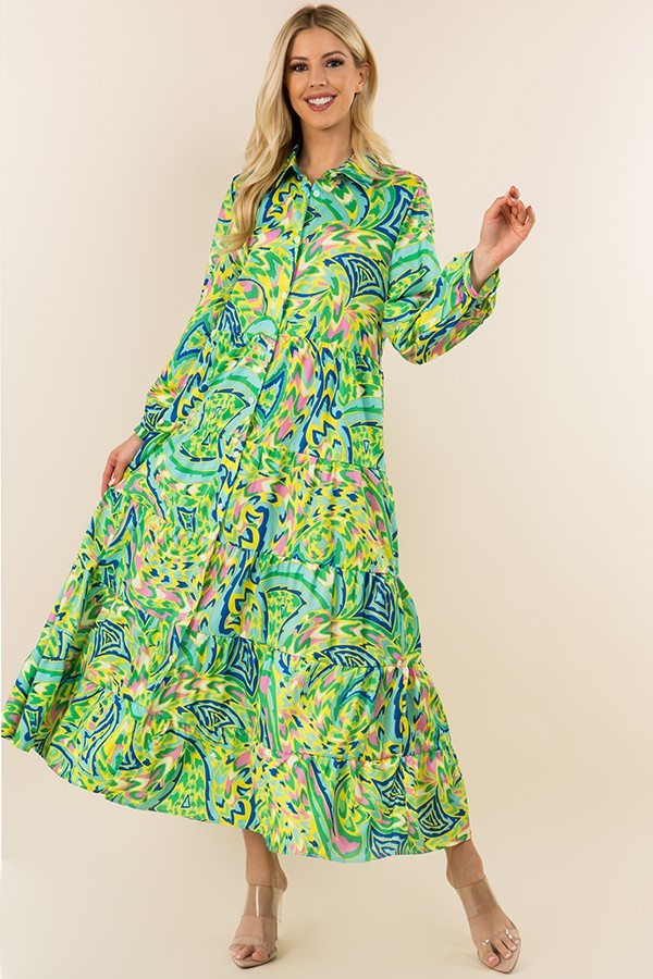 Everyones Favorite Maxi Clothing Peacocks & Pearls Green Multi S 