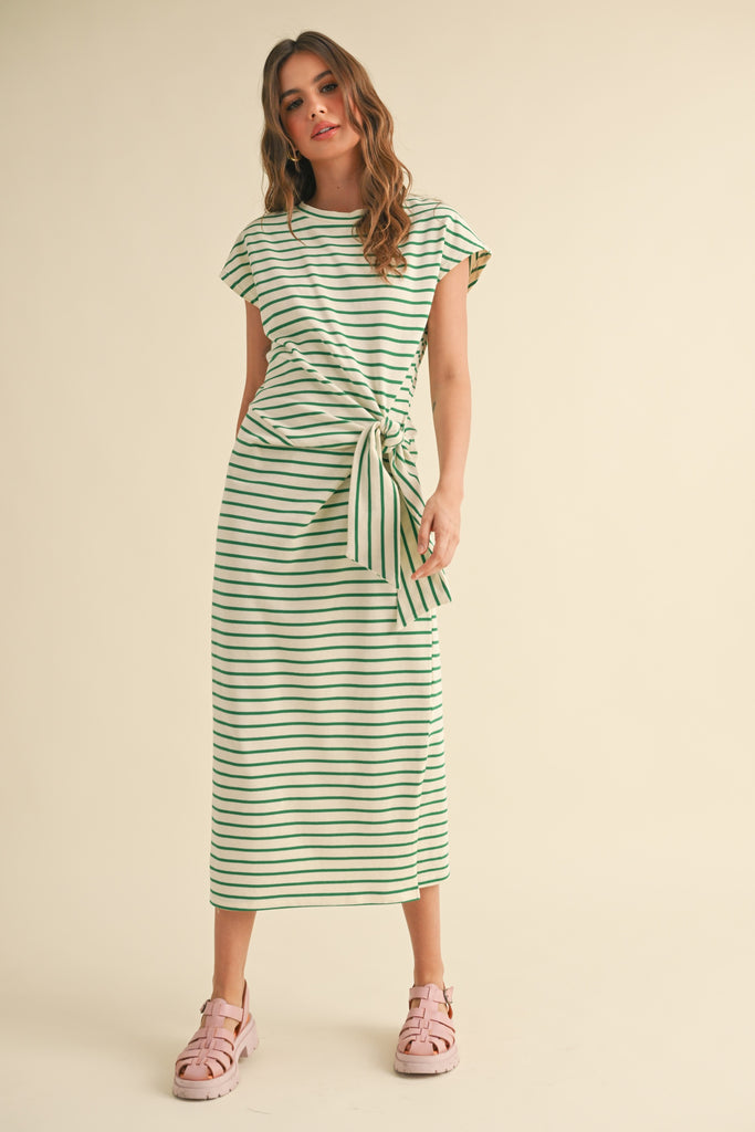 Stripes Away Midi Clothing Peacocks & Pearls Green S