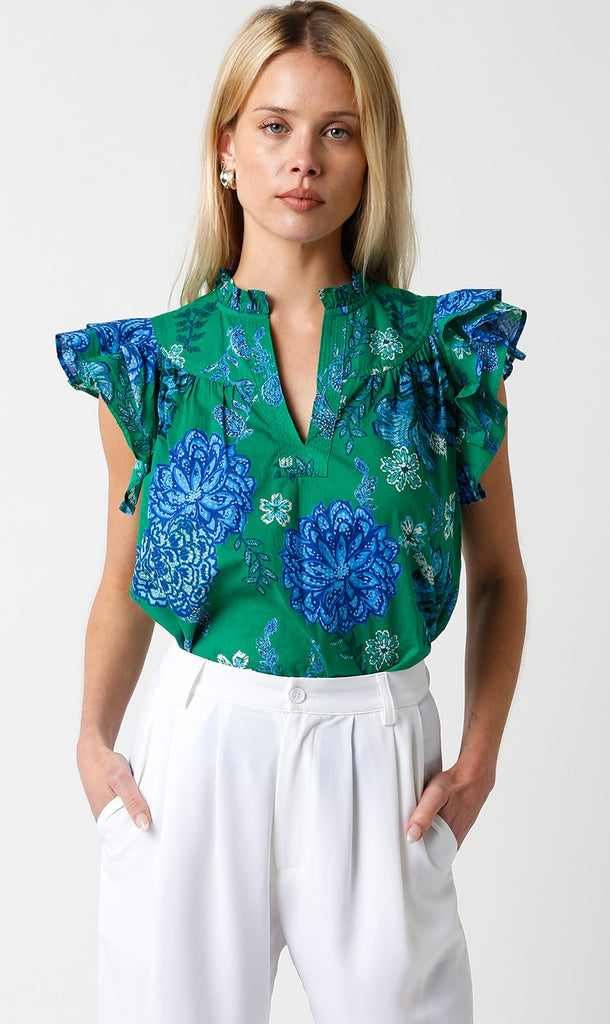 Fashionable Flutter Top Clothing Peacocks & Pearls   