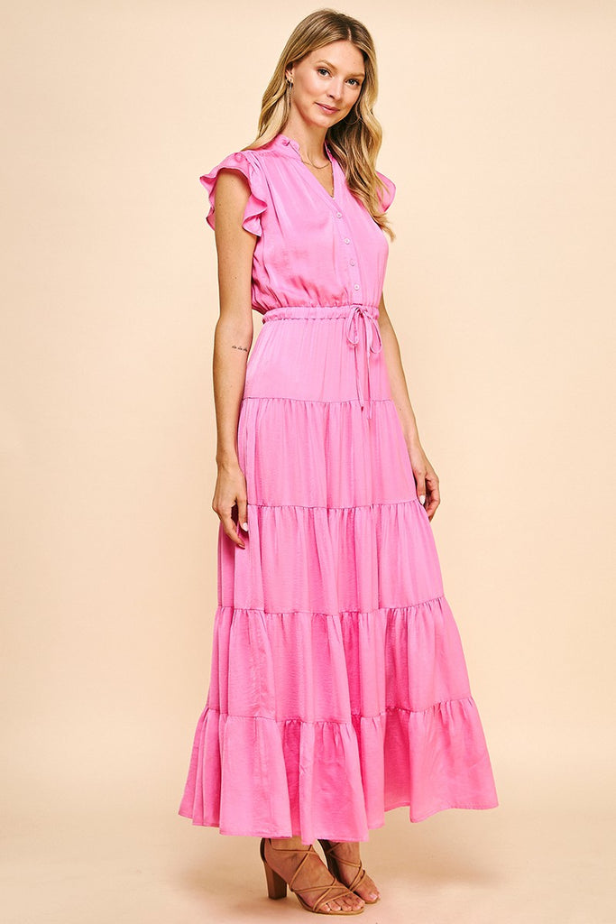 Easy on the Eyes Midi Clothing Peacocks & Pearls Pink S 