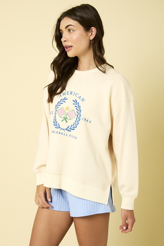 American Pickleball Club Crewneck Clothing Peacocks & Pearls   