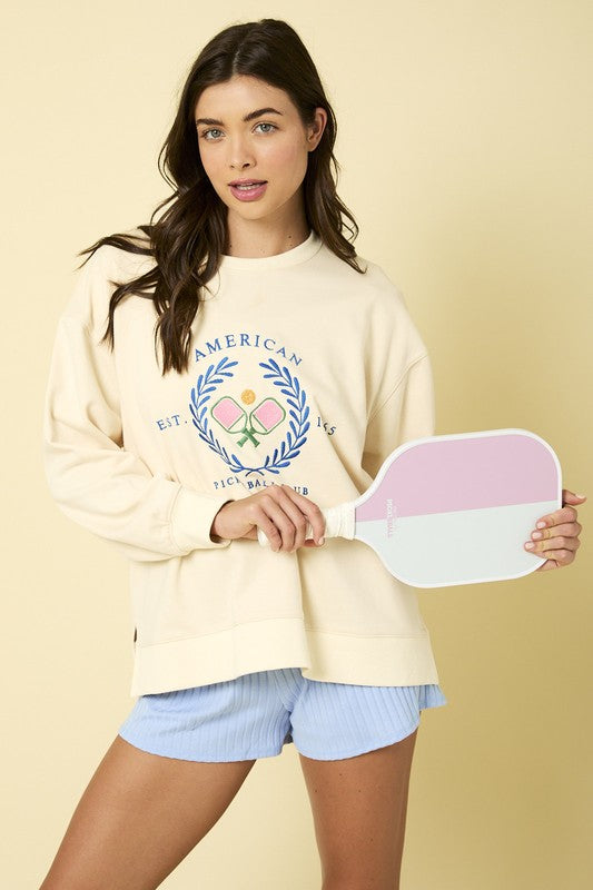 American Pickleball Club Crewneck Clothing Peacocks & Pearls   