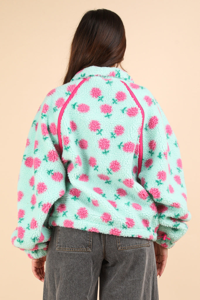 Floral Fleece Pullover Clothing Peacocks & Pearls