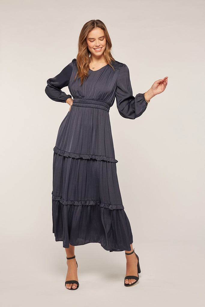 Home for the Holidays Maxi Clothing Peacocks & Pearls Deep Navy S