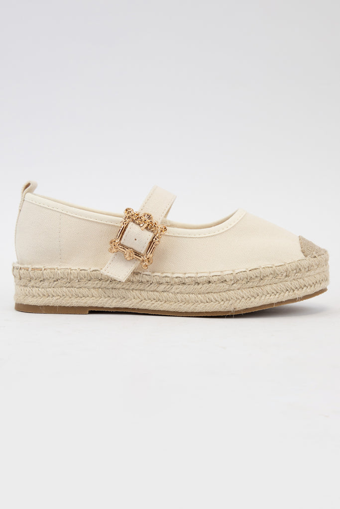 Wynna Espadrille Platform Shoes Peacocks & Pearls Beige 5