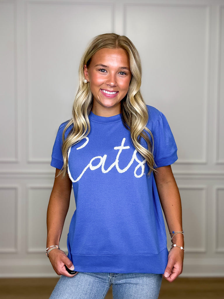 CATS Glitter Script Tee Clothing Peacocks & Pearls   