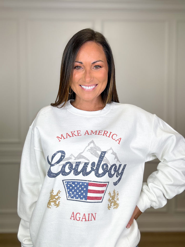 Make America Cowboy Again Crewneck Clothing Peacocks & Pearls   