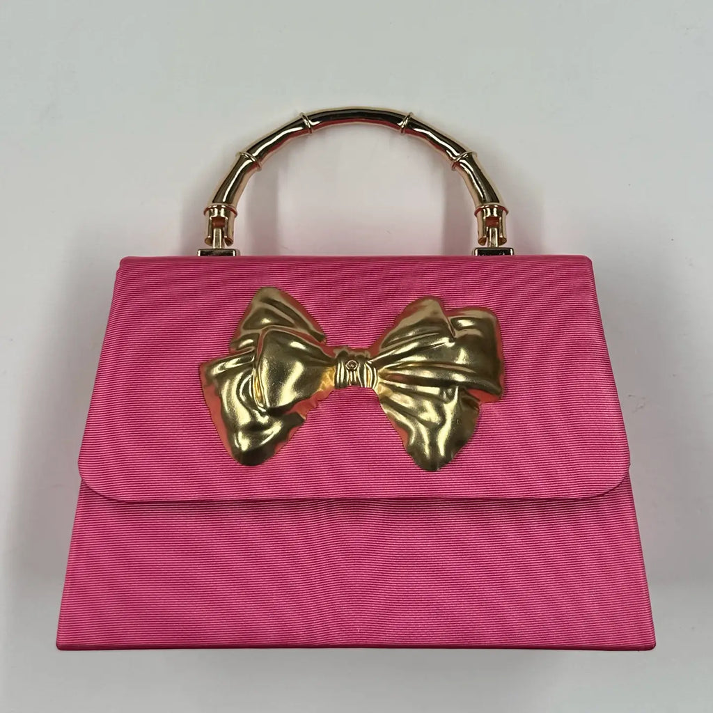 Gold Bow Lulu Bag Bags Lisi Lerch Pink  