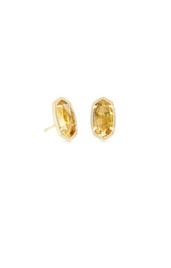 Ellie Glass Stud Jewelry Kendra Scott Gold Citrine  