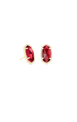 Ellie Glass Stud Jewelry Kendra Scott Gold Clear Berry  