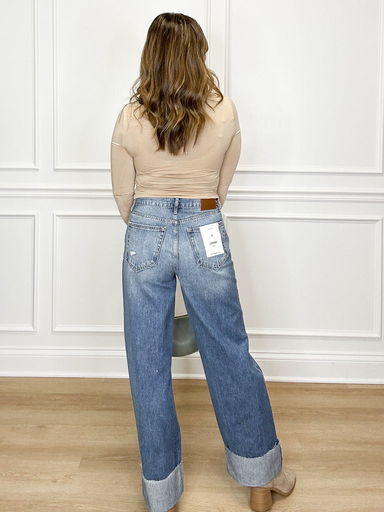 Logan High Waist Dad Jean Clothing Peacocks & Pearls   