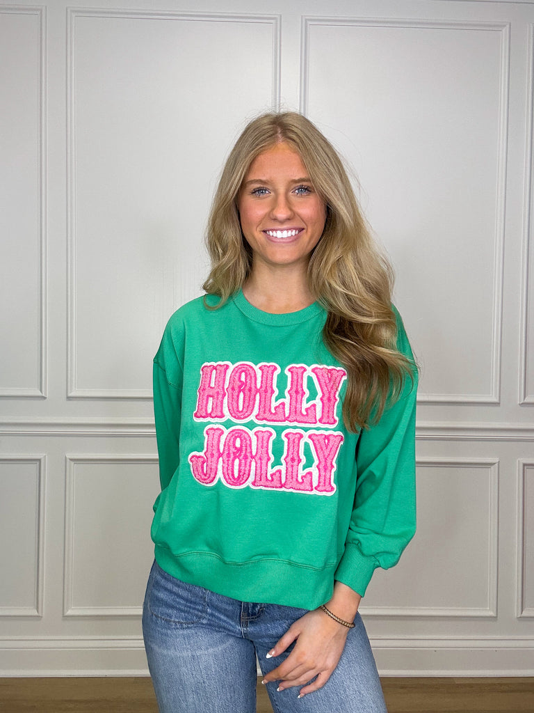 Holly Jolly Sweatshirt Clothing Peacocks & Pearls   