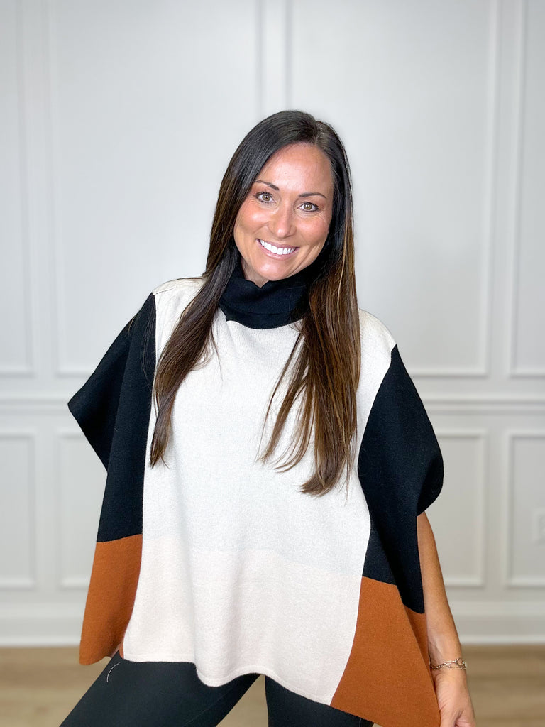 The Colorblock Cutie Poncho Clothing Peacocks & Pearls   