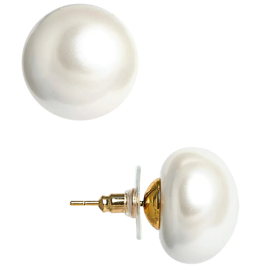 Barrett Flat Pearl Stud Jewelry Lisi Lerch Gold 18mm 