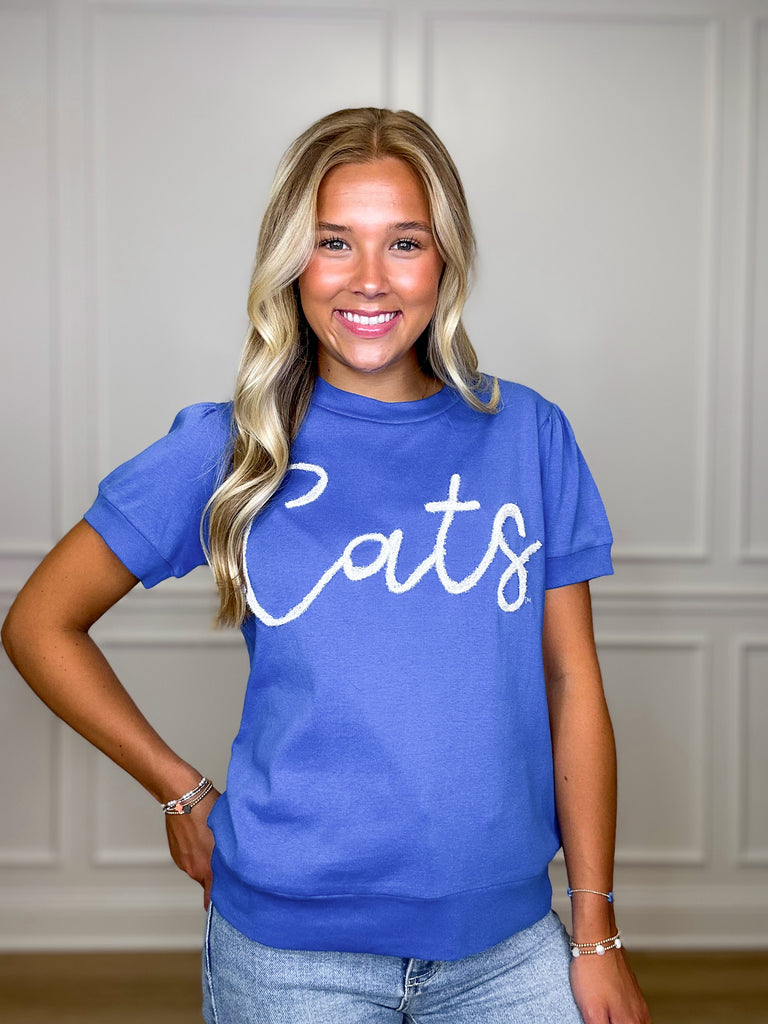 CATS Glitter Script Tee Clothing Peacocks & Pearls   