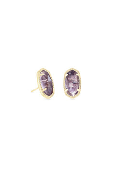 Ellie Glass Stud Jewelry Kendra Scott Gold Amethyst  