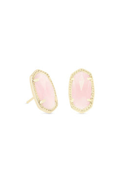 Ellie Glass Stud Jewelry Kendra Scott Gold Rose Quartz  