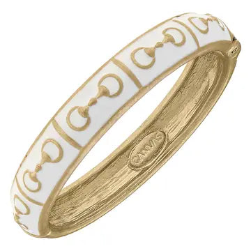 Quincy Horsebit Bangle Jewelry Peacocks & Pearls White