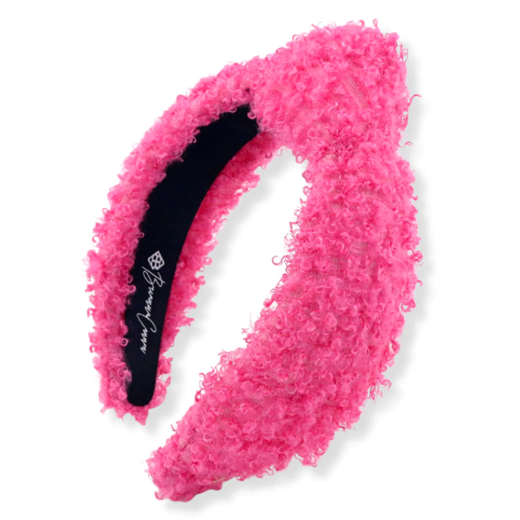 Hot Pink Boucle Knotted Headband Sale Brianna Cannon Pink  