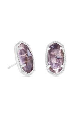 Ellie Glass Stud Jewelry Kendra Scott Silver Amethyst  