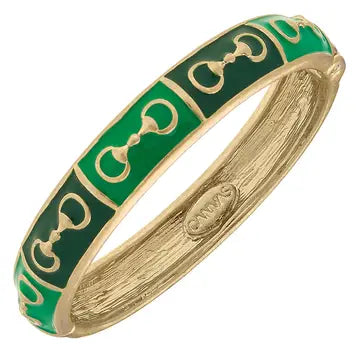 Quincy Horsebit Bangle Jewelry Peacocks & Pearls Green