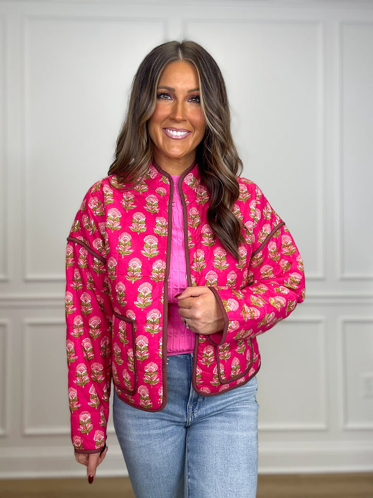 Flower Power Quilted Jacket Clothing Peacocks & Pearls