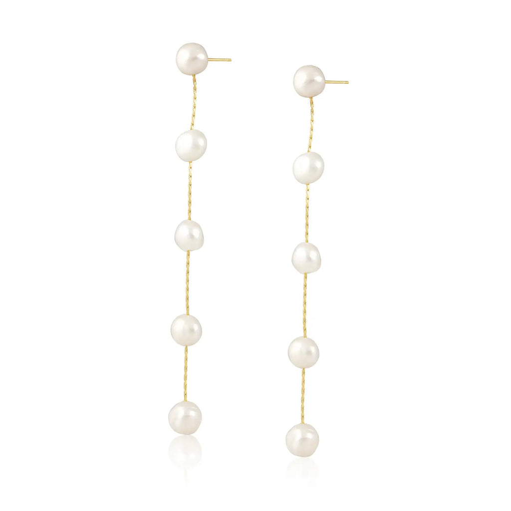 Valentina Pearl Drop Earrings Jewelry Peacocks & Pearls Gold  