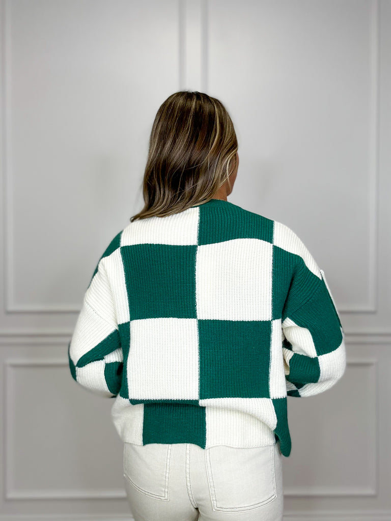 Checkerboard Chick Sweater Clothing Peacocks & Pearls   