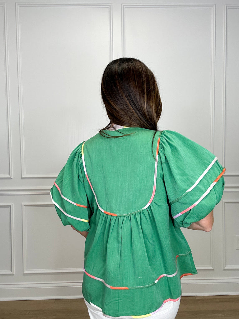 Leighton Puff Sleeve Blouse Clothing Peacocks & Pearls