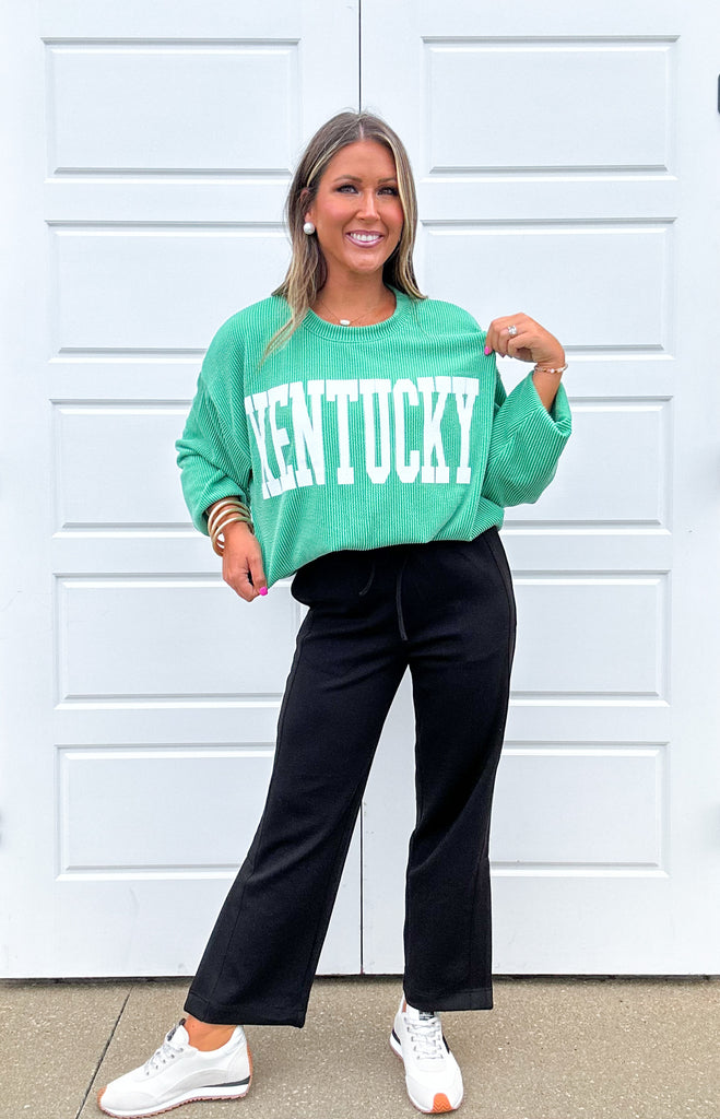 Kentucky Crew Clothing Peacocks & Pearls Kelly Green S 