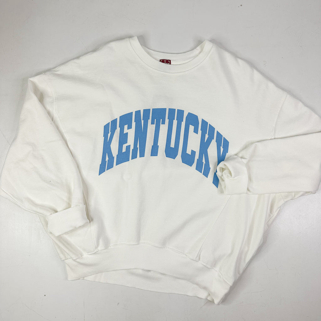 Just a KY Girl Crewneck Clothing Peacocks & Pearls Off White S 