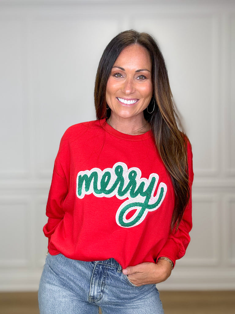 Merry Sweatshirt Clothing Peacocks & Pearls Red XS 