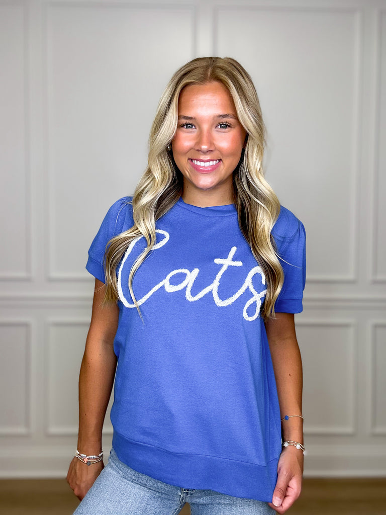 CATS Glitter Script Tee Clothing Peacocks & Pearls   