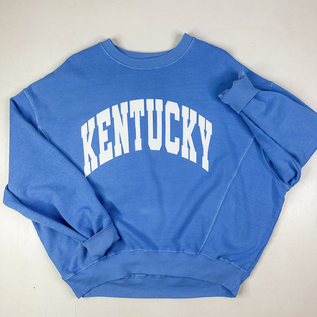 Just a KY Girl Crewneck Clothing Peacocks & Pearls Tranquil Blue S 