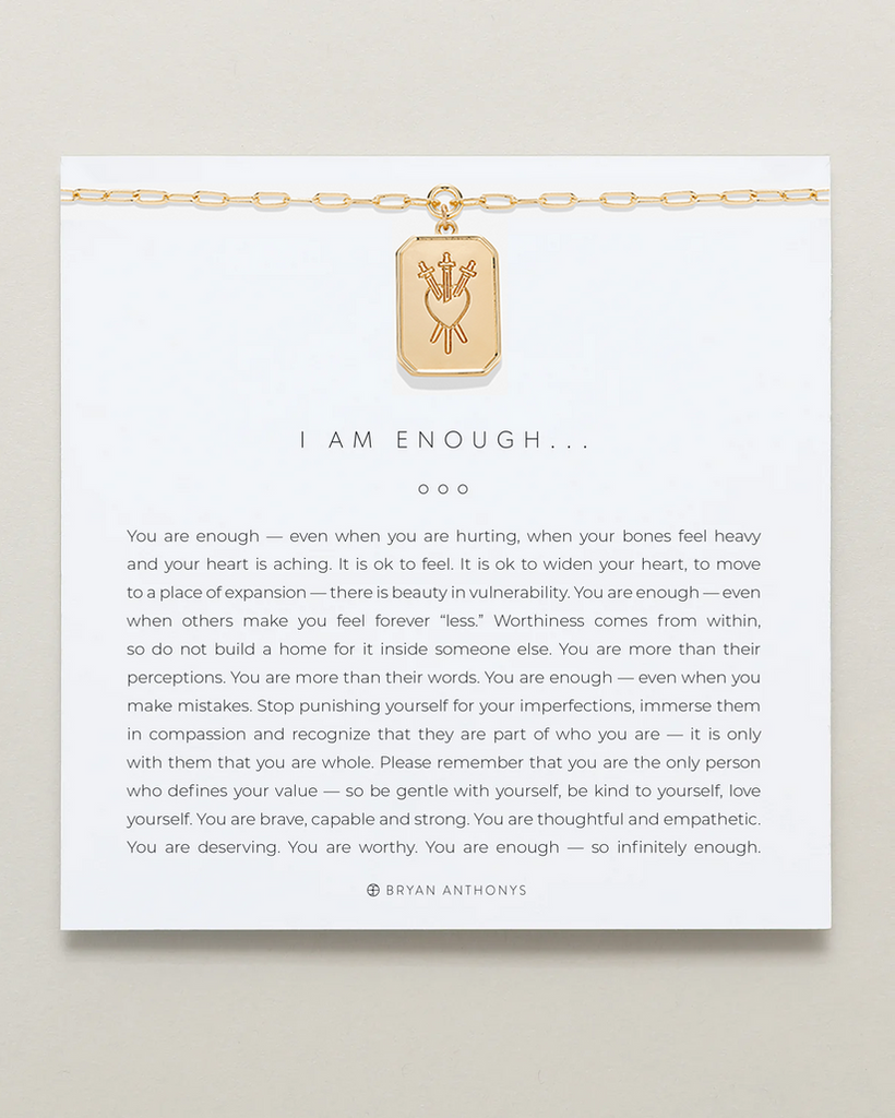 I Am Enough Statement Necklace Jewelry Bryan Anthony's Gold