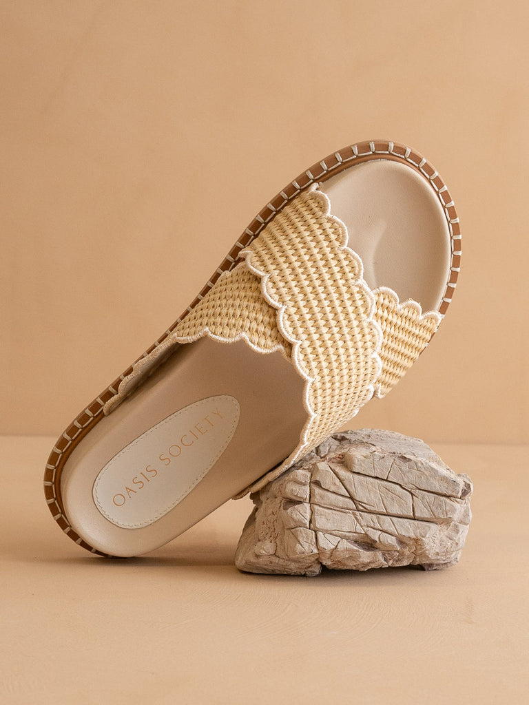 The Fabby Raffia Slide Shoes Peacocks & Pearls