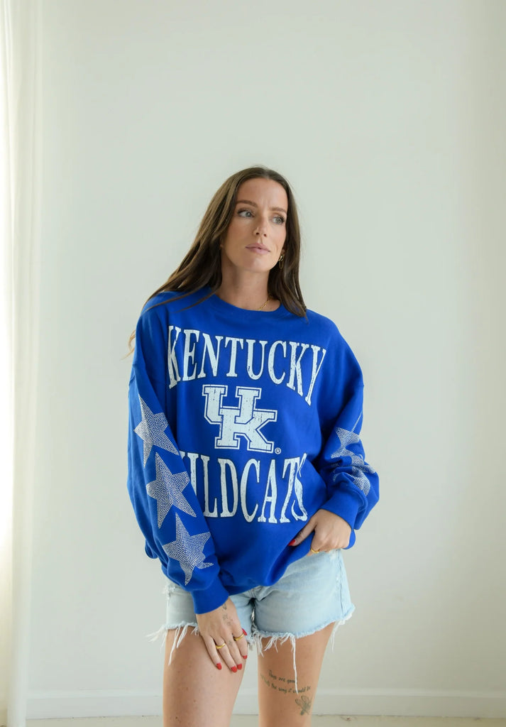 Wynn Oversized KY Crewneck Clothing Peacocks & Pearls Royal XS 