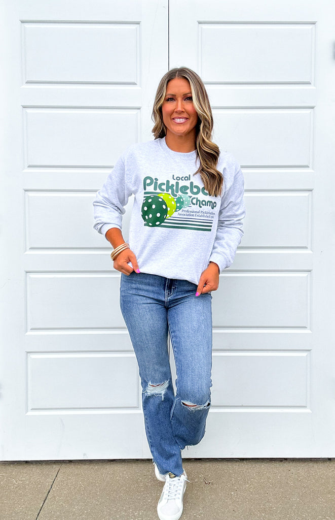 Local Pickleball Champ Crewneck Clothing Peacocks & Pearls   